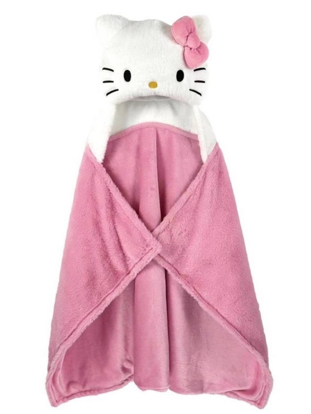 Hello Kitty White & Pink Hooded Blanket Cape for Kids